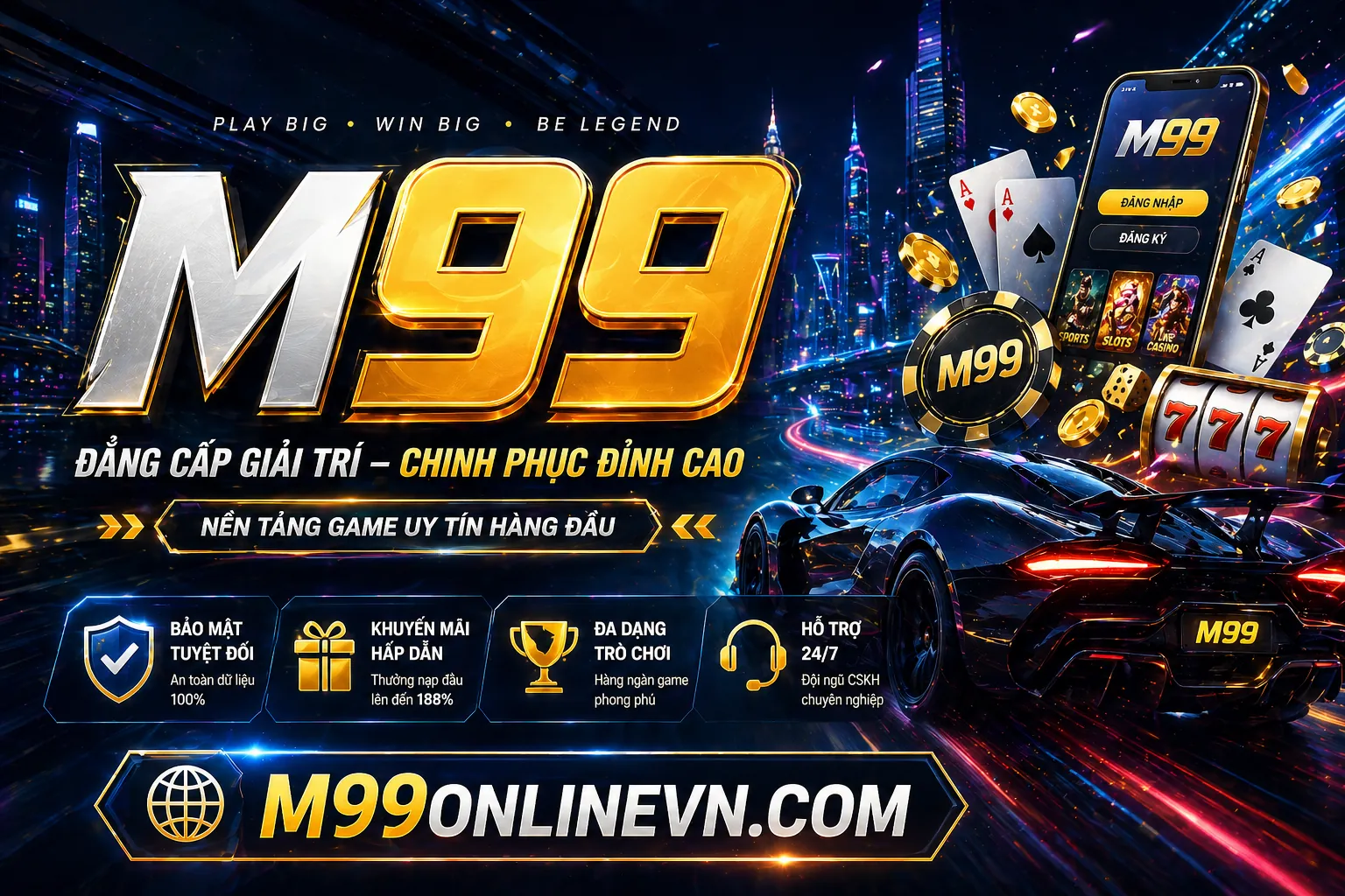 Sân vận động bóng đá với khán giả hò reo, ánh đèn rực rỡ, biểu tượng của cá cược thể thao bj388 nổ hũ